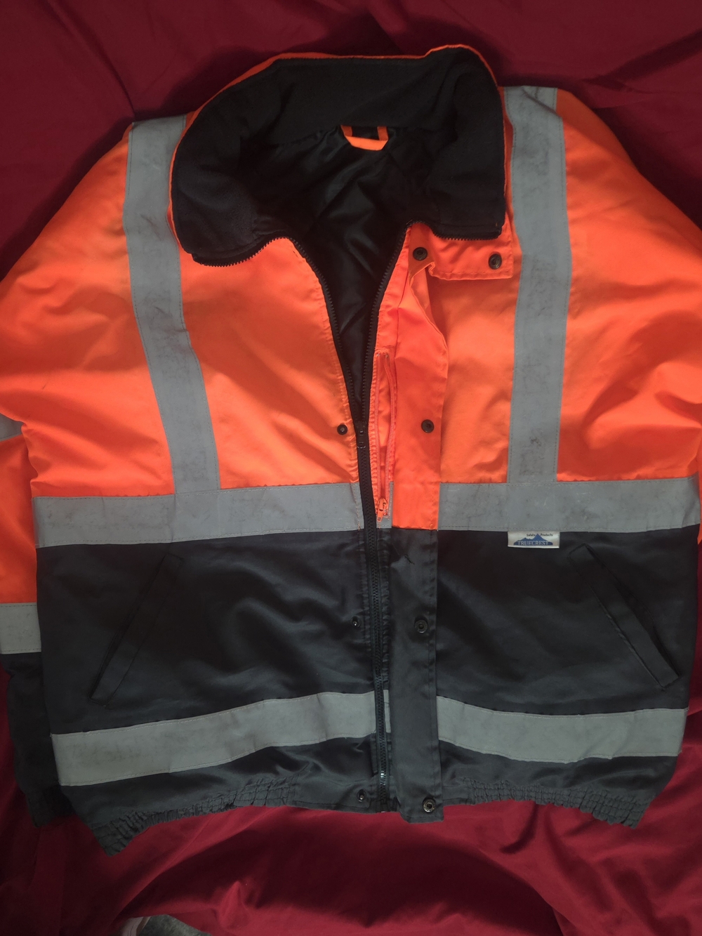 High-Visibility Orange & Black Work Safety Jacket